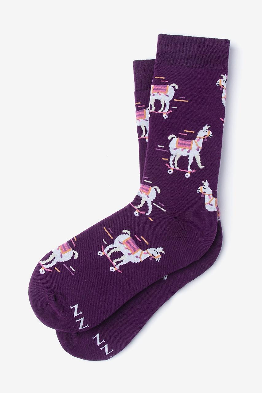 alynn Skateboarding Llama purple Women's Sock
