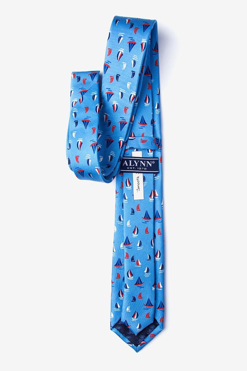 Alynn Smooth Sailing Blue 100% Silk Skinny Tie