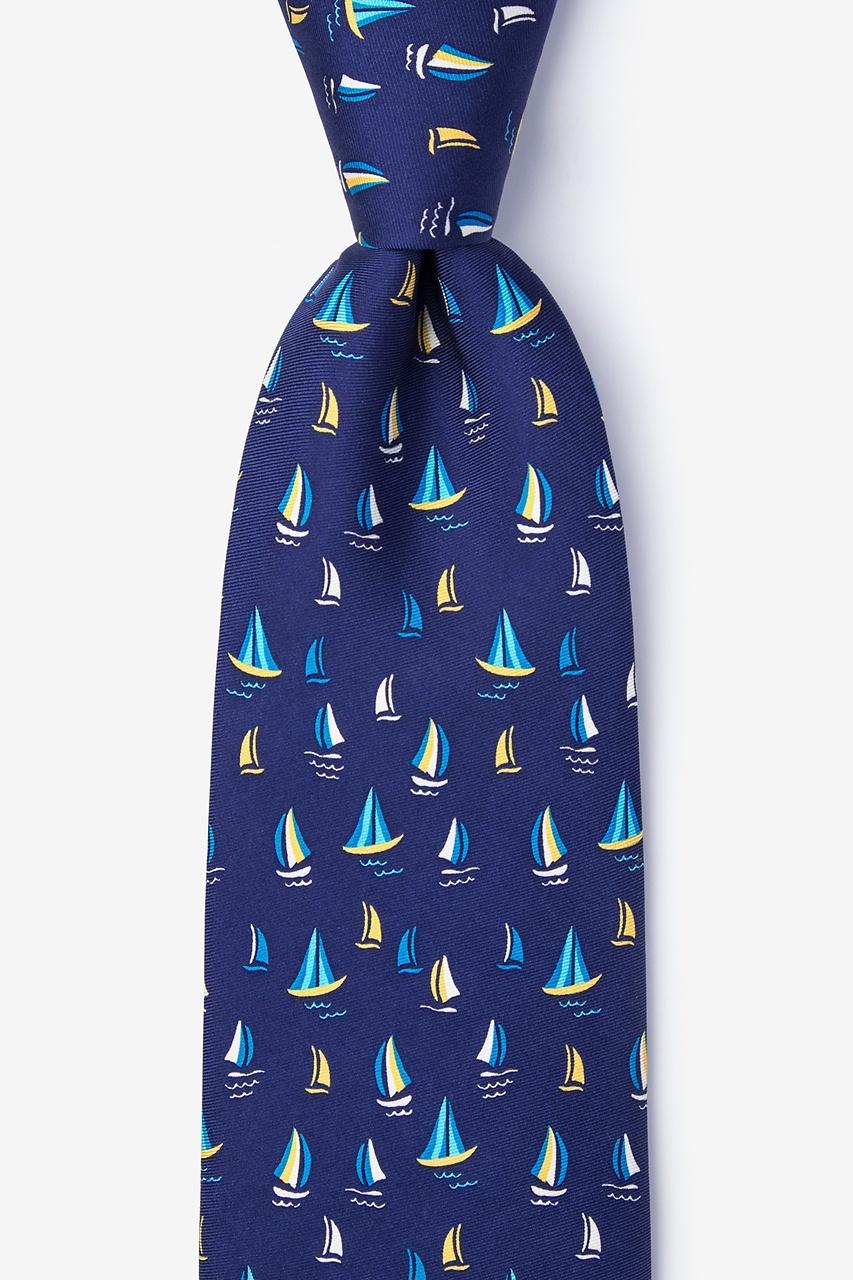 alynn Smooth Sailing Navy Blue 100% silk Tie