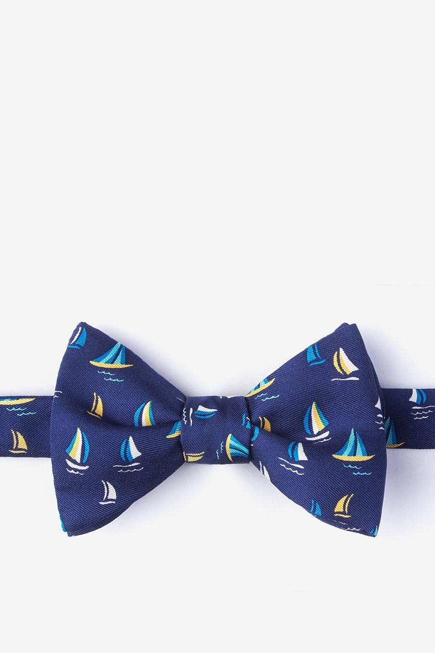 alynn Smooth Sailing Navy Blue Self-Tie Bow Tie