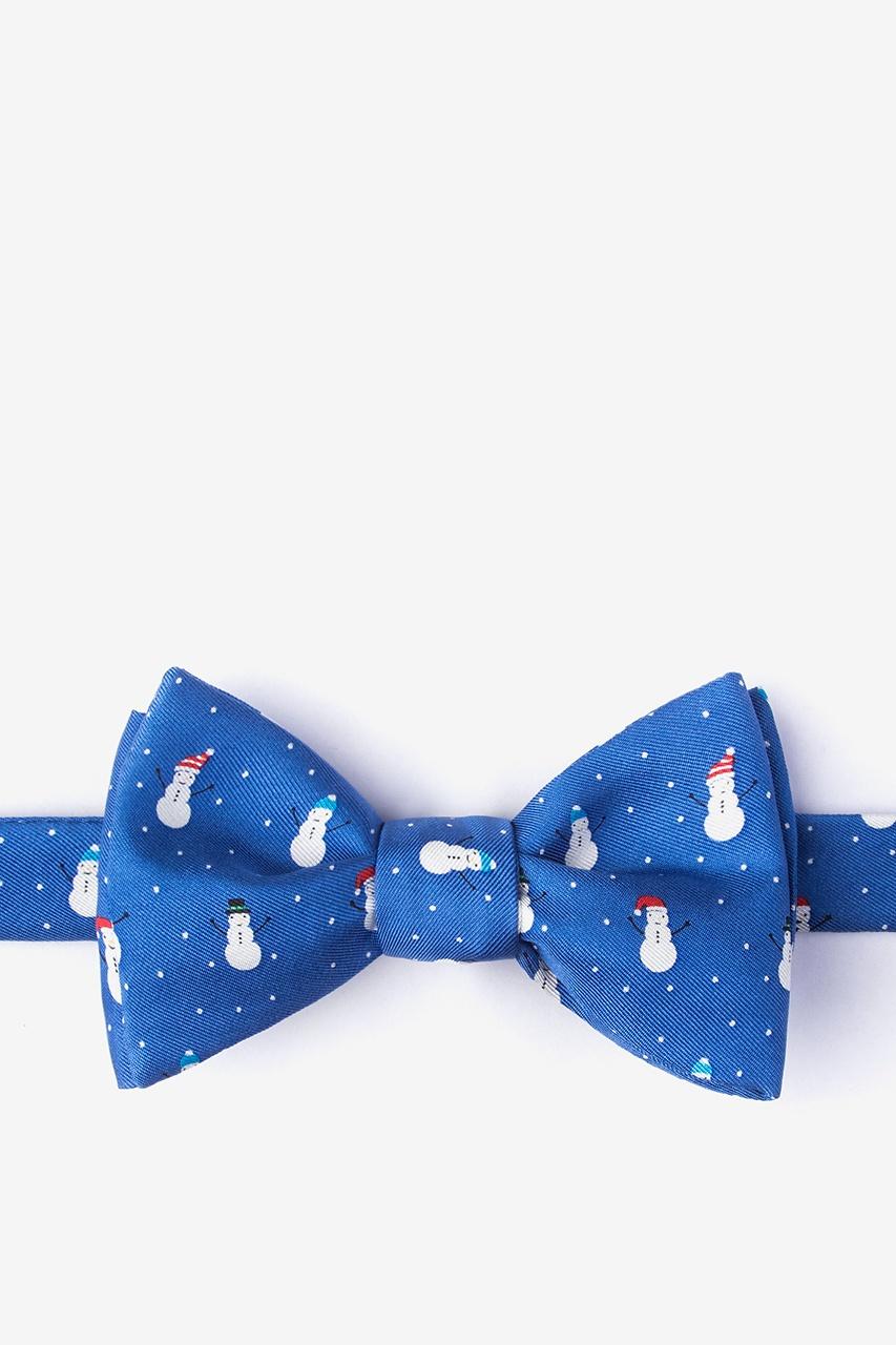 alynn Snowmen in the Snow blue Self-Tie Bow Tie