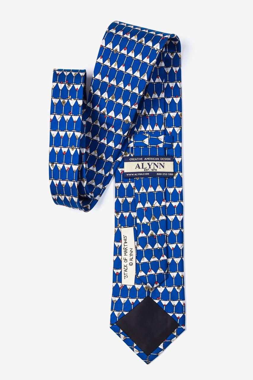 Alynn Stack Of Martinis Blue 100% Silk Tie