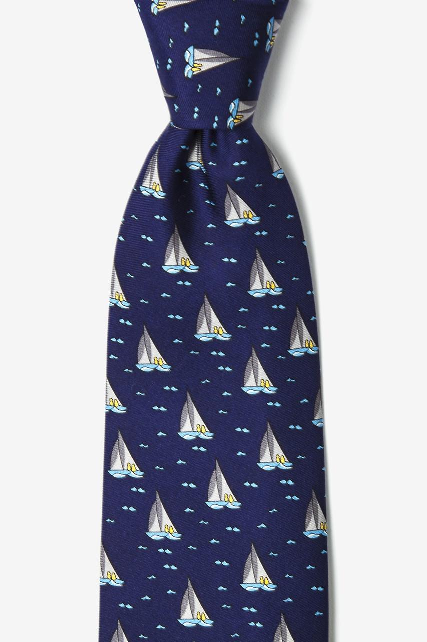 Alynn Starboard Navy Blue 100% Silk Tie