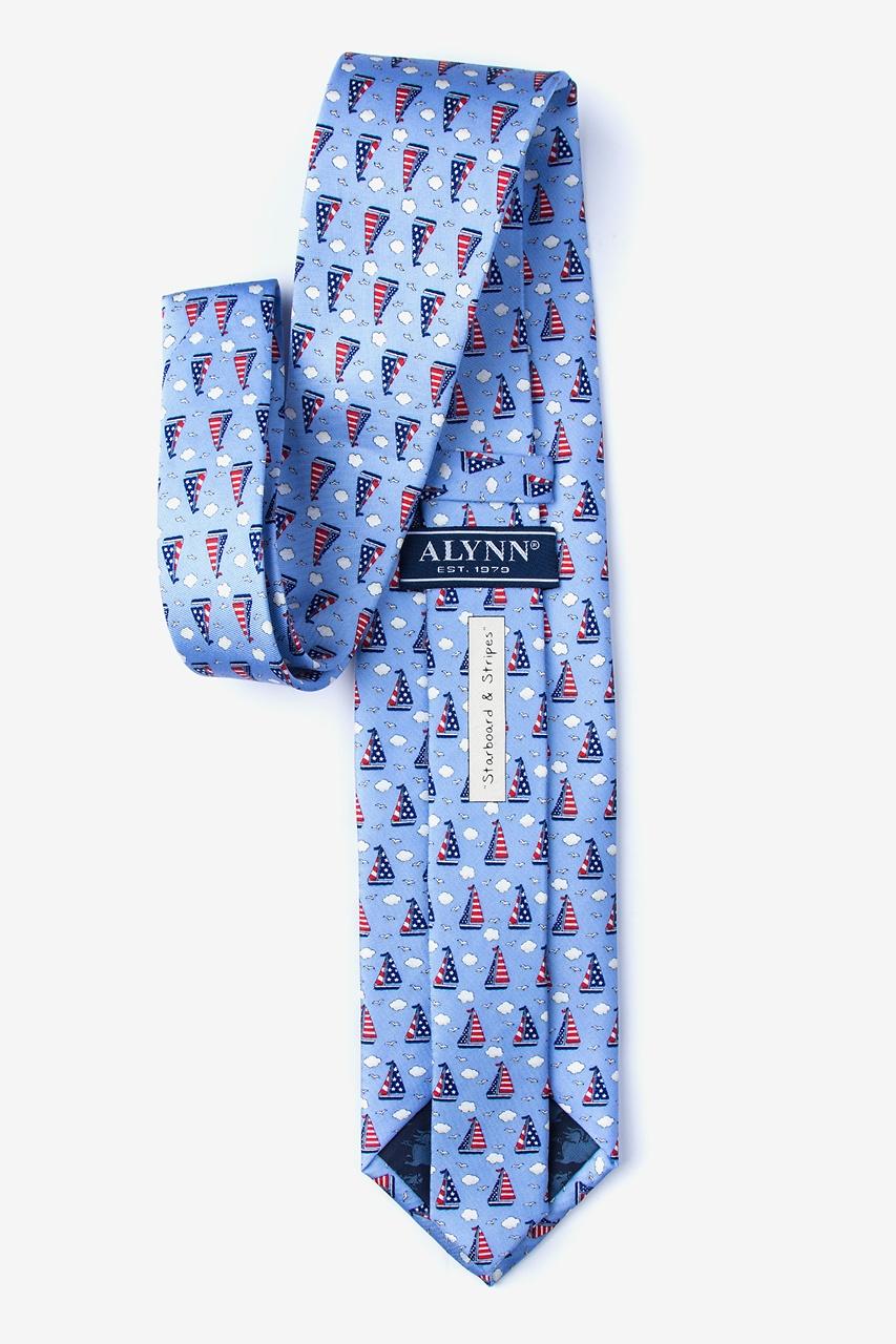 Alynn Starboard & Stripes Light Blue 100% Silk Tie