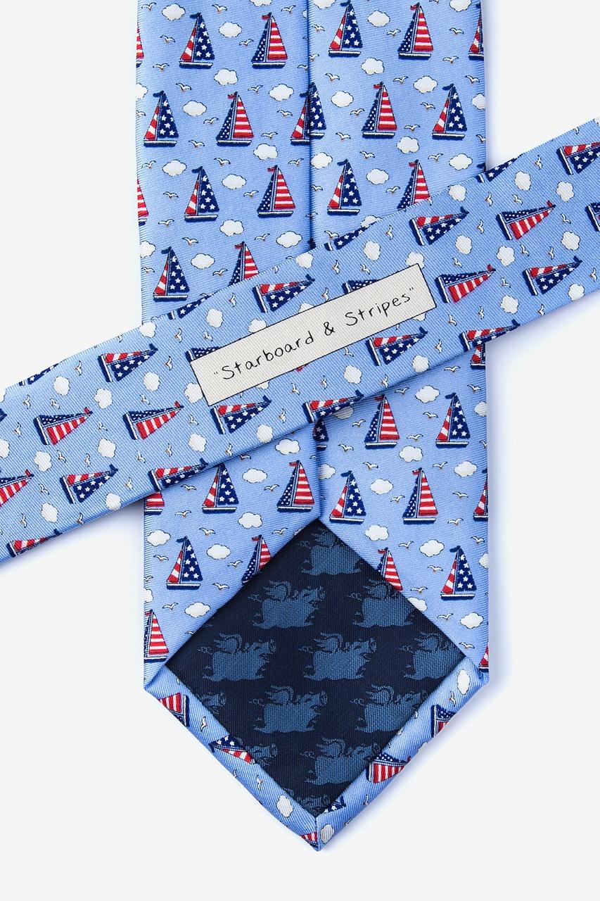 Alynn Starboard & Stripes Light Blue 100% Silk Tie