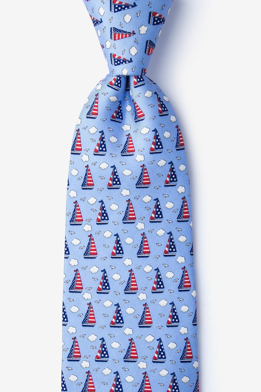 alynn Starboard & Stripes light blue 100% silk Tie