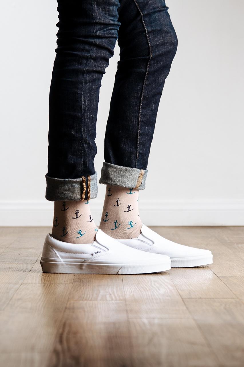 Alynn Stay Anchored Heather Brown Sock