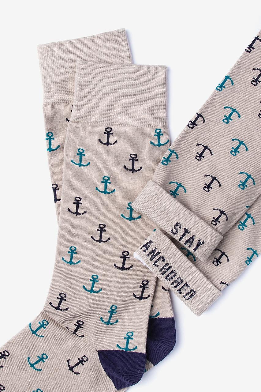 Alynn Stay Anchored Heather Brown Sock