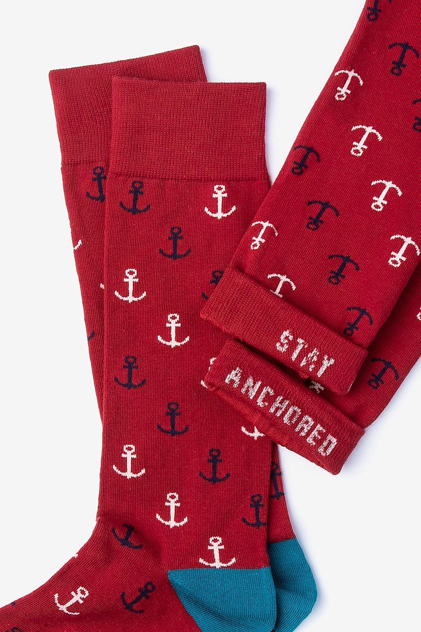 Alynn Stay Anchored Red Sock