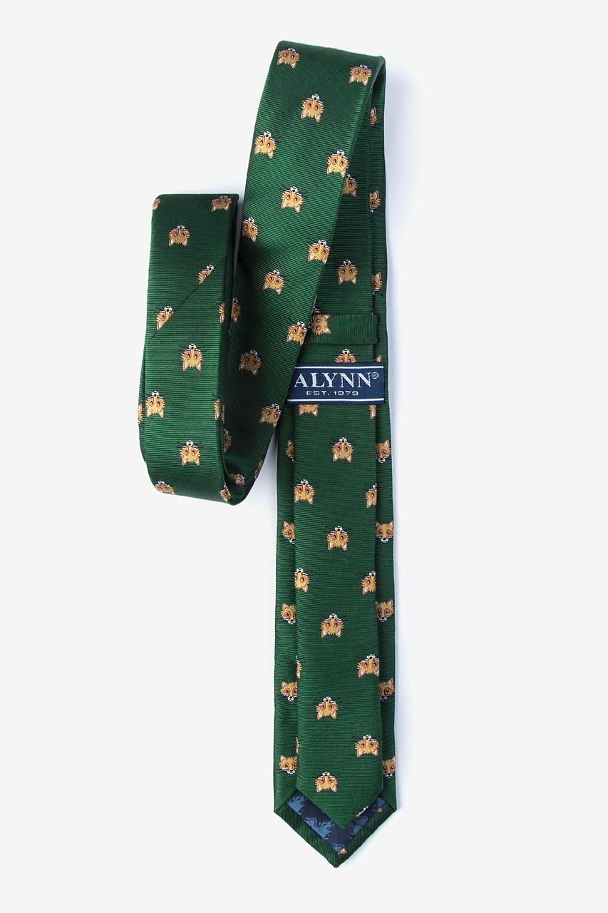 Alynn Stone Cold Fox Green 100% Silk Skinny Tie