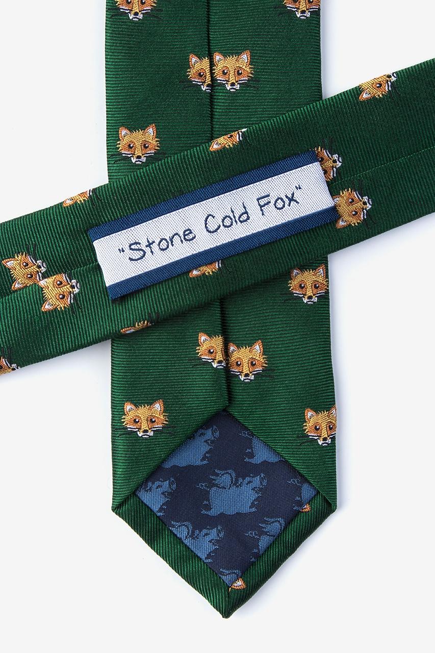 Alynn Stone Cold Fox Green 100% Silk Skinny Tie