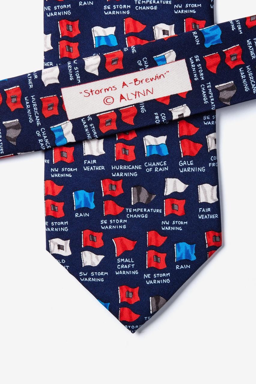 Alynn Storms A-Brewin' Navy Blue 100% Silk Tie