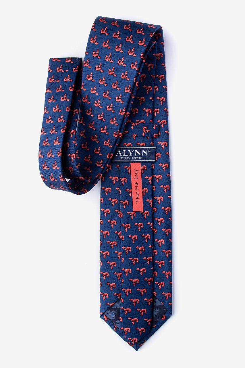 Alynn That Fish Cray Navy Blue 100% Silk Tie