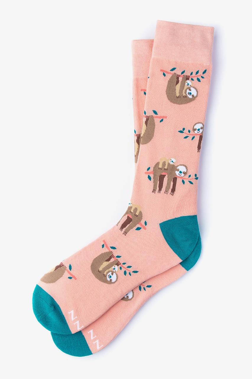 alynn That Sloth Life coral Sock