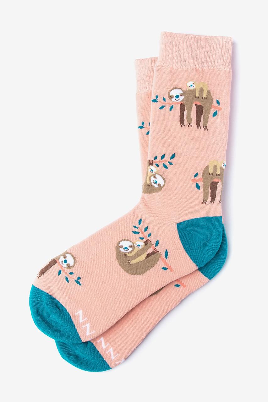alynn That Sloth Life coral Women's Sock
