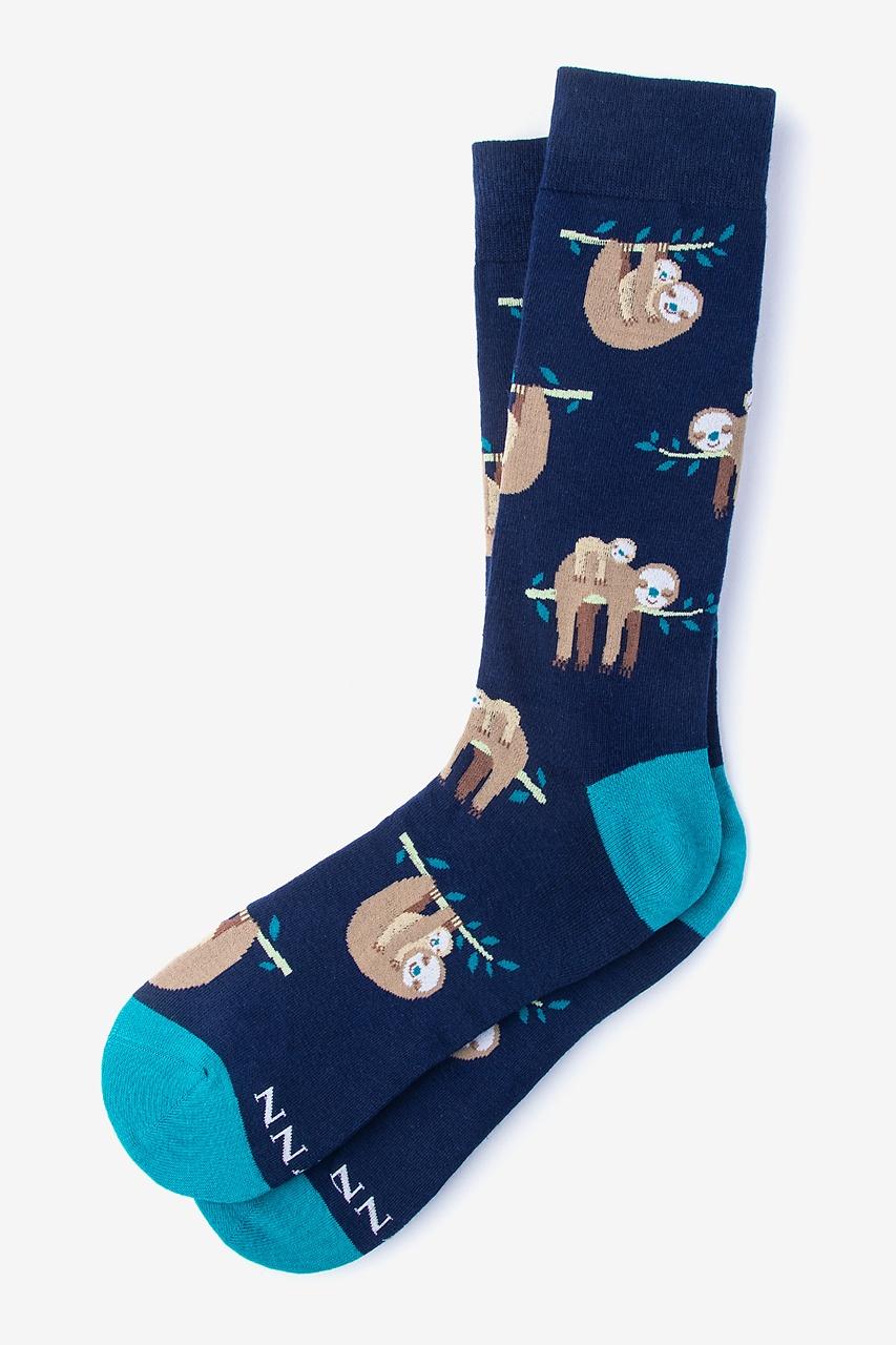 alynn That Sloth Life Navy Blue Sock