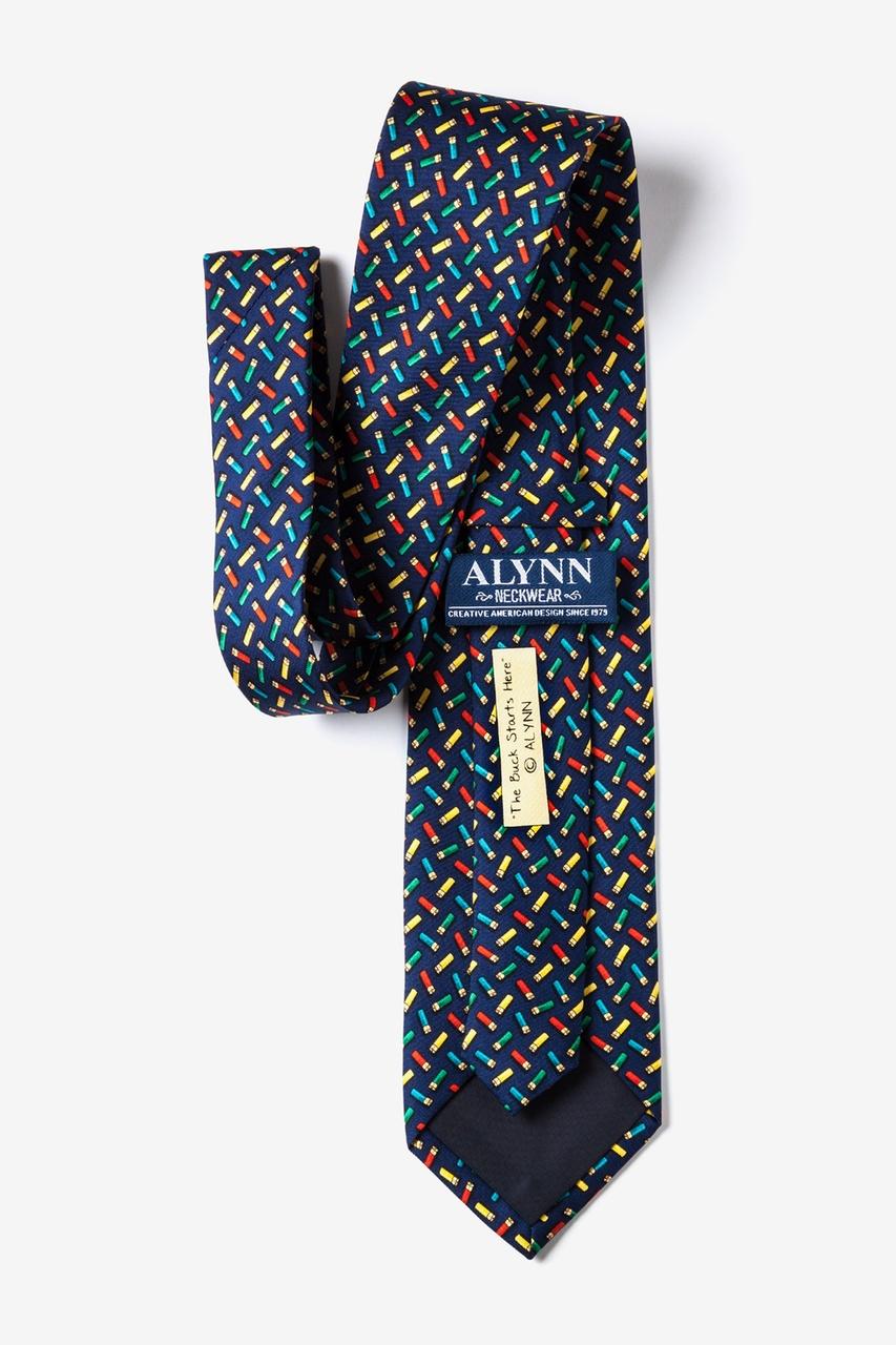 Alynn The Buck Starts Here Navy Blue 100% Silk Tie