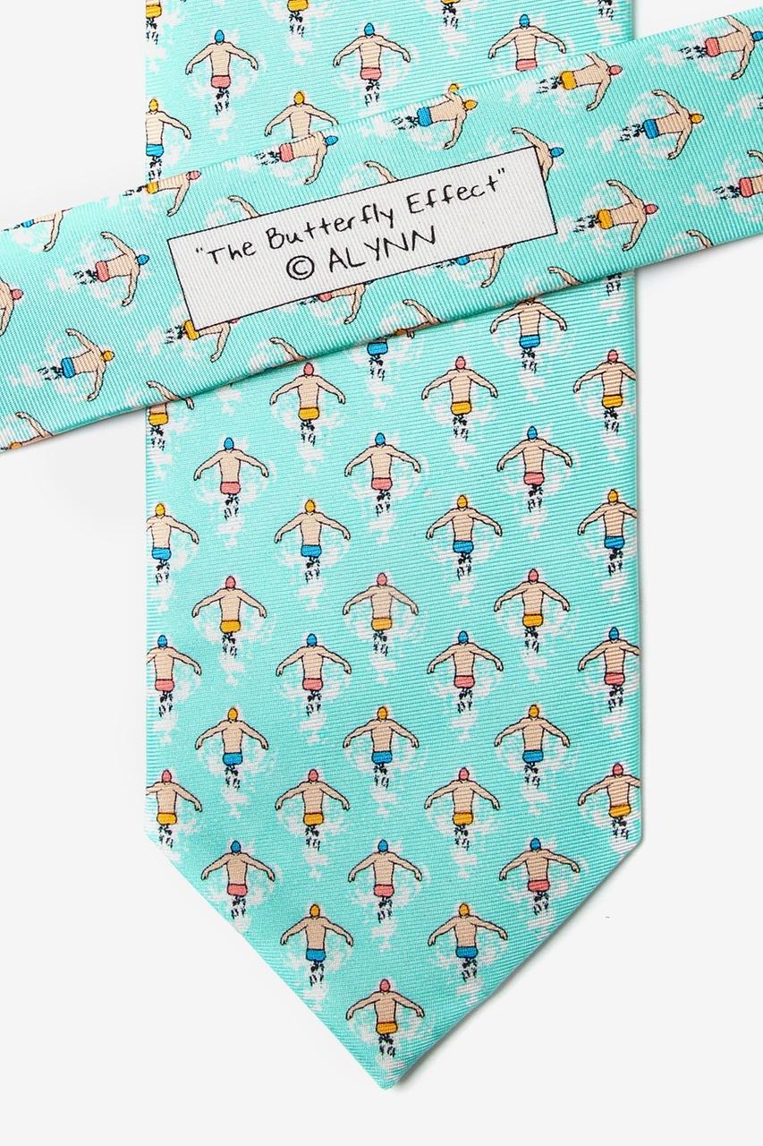 Alynn The Butterfly Effect Aqua 100% Silk Tie