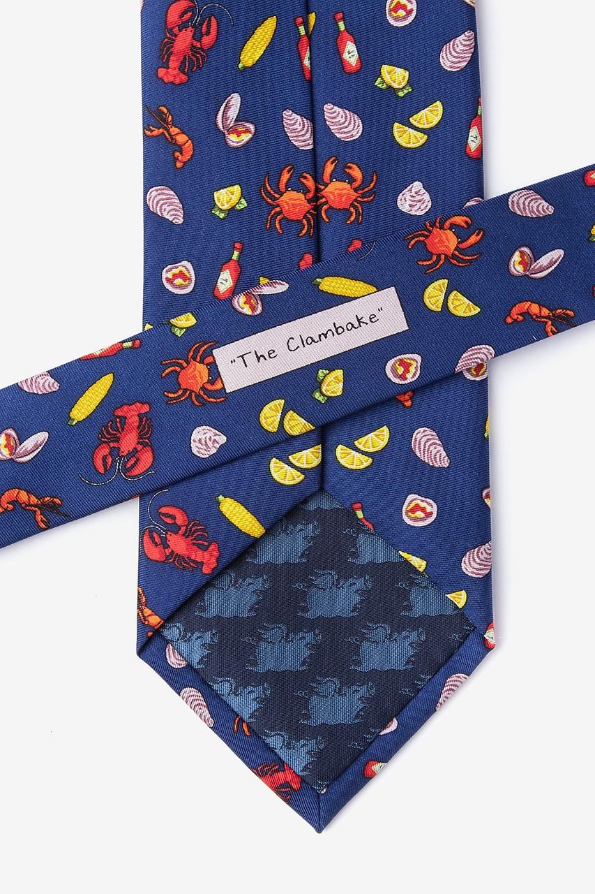Alynn The Clambake Navy Blue 100% Silk Tie