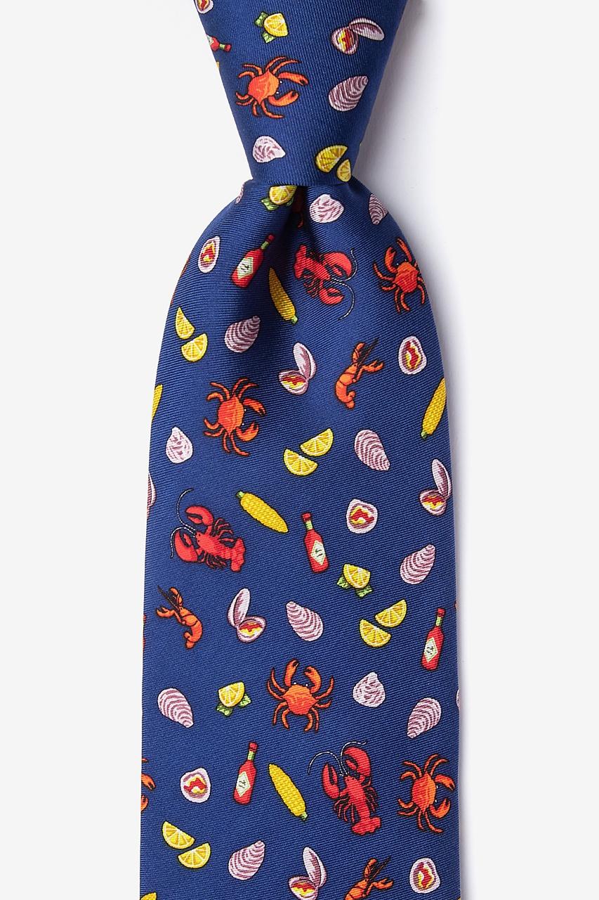 alynn The Clambake Navy Blue 100% silk Tie