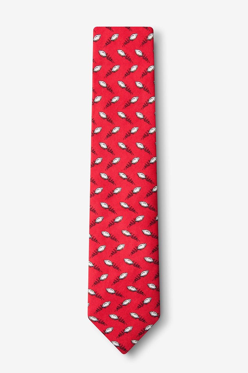 Alynn The Perfect Spiral Red 100% Silk Skinny Tie