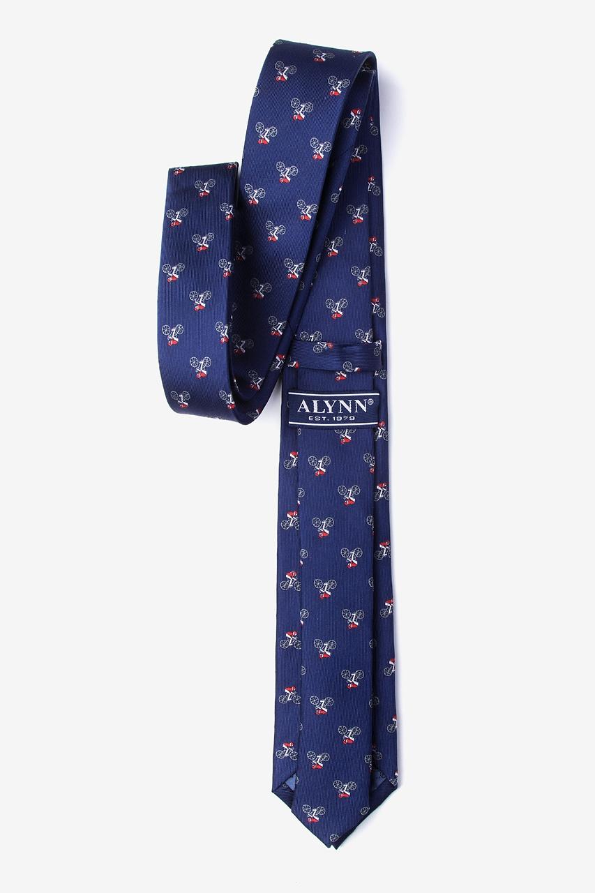 Alynn The Spin Cycle Navy Blue 100% Silk Skinny Tie