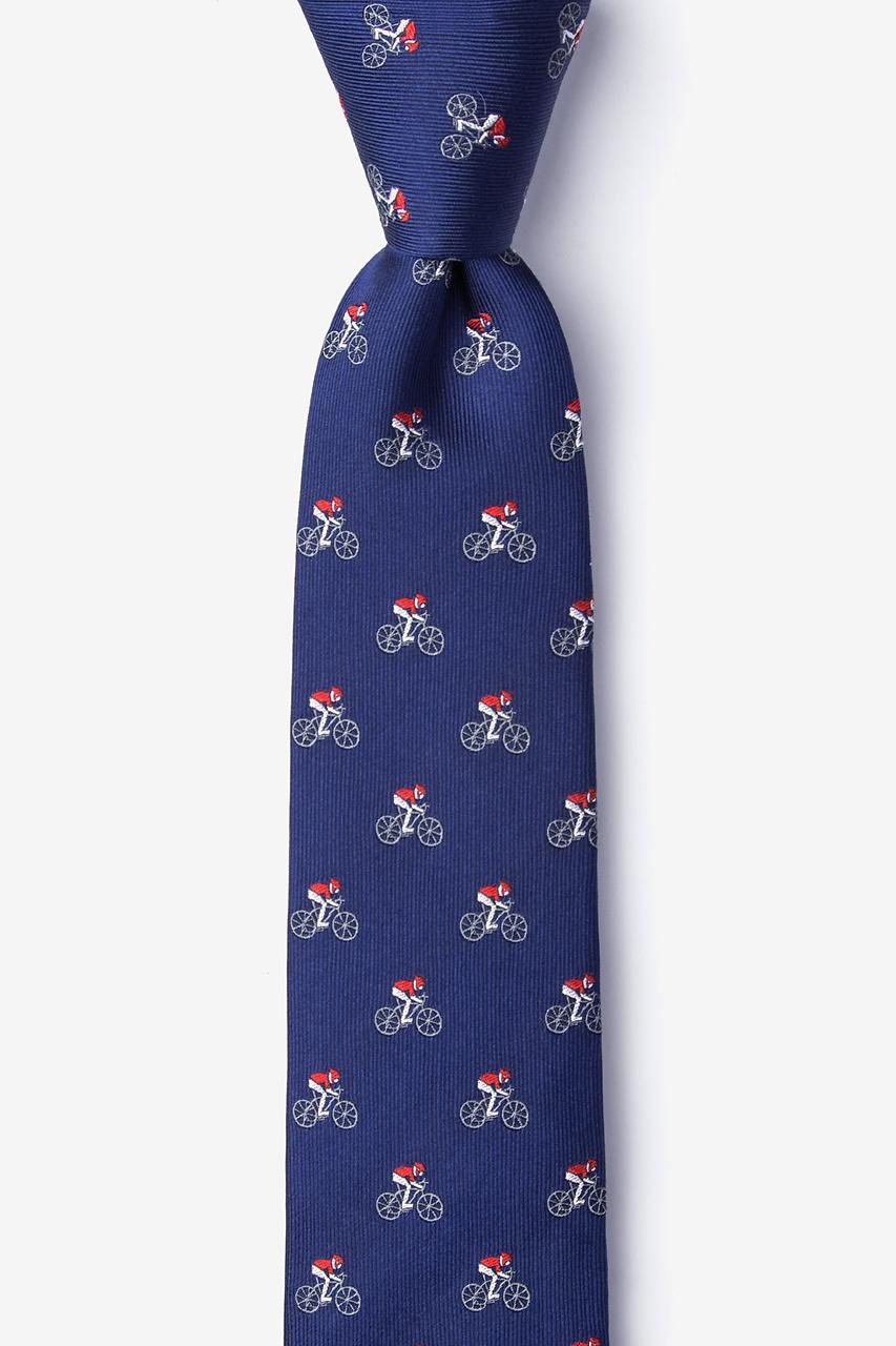 alynn The Spin Cycle Navy Blue 100% silk Skinny Tie
