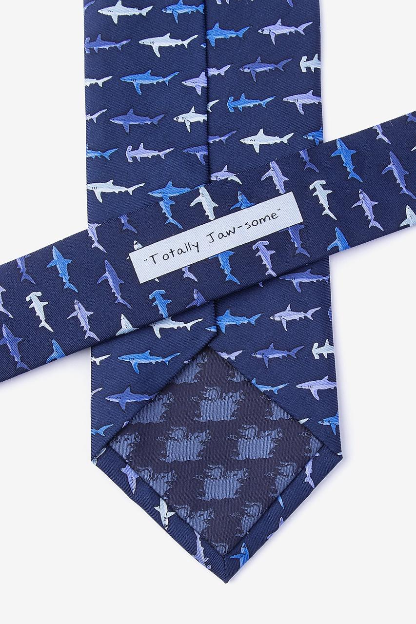 Alynn Totally Jaw-some Navy Blue 100% Silk Tie