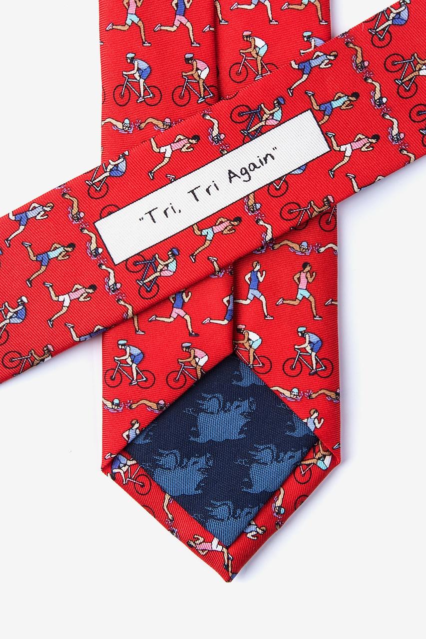 Alynn "Tri Tri Again" Red 100% Silk Skinny Tie