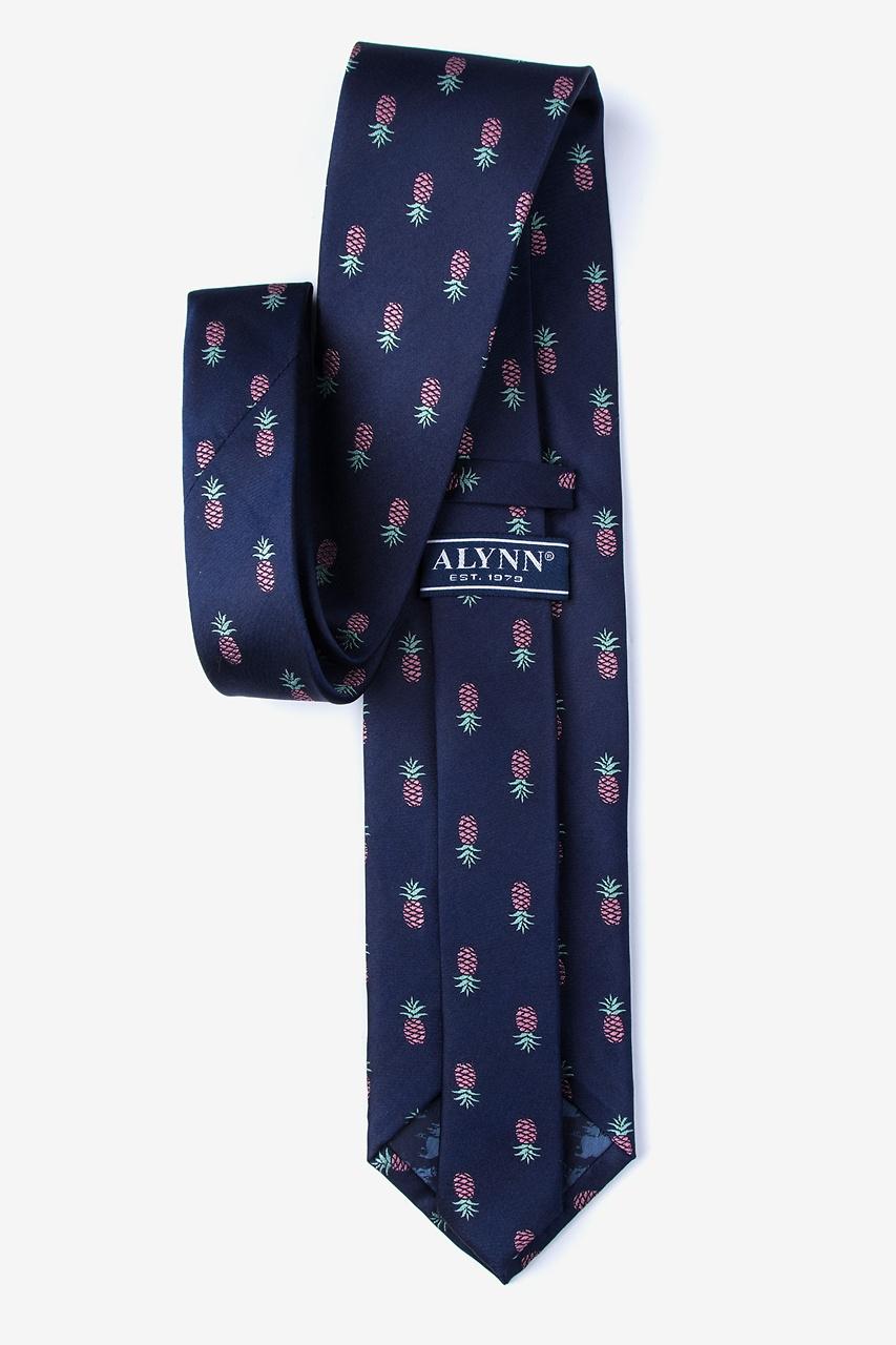 Alynn Tropic Like Its Hot Navy Blue 100% Silk Tie