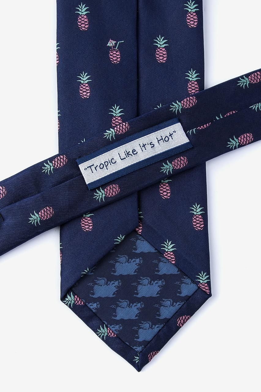 Alynn Tropic Like Its Hot Navy Blue 100% Silk Tie