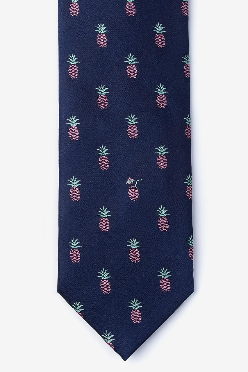 alynn Tropic Like its Hot Navy Blue 100% silk Tie