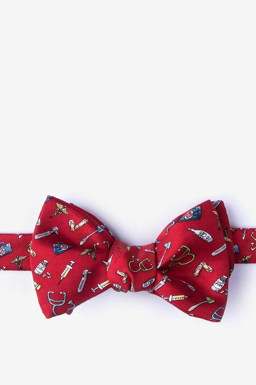 alynn Trust Me I'm a Doctor red Self-Tie Bow Tie