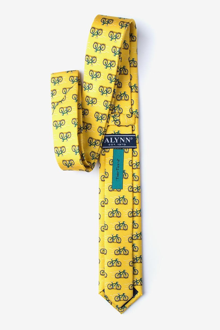 Alynn Two Tire-d Yellow 100% Silk Skinny Tie