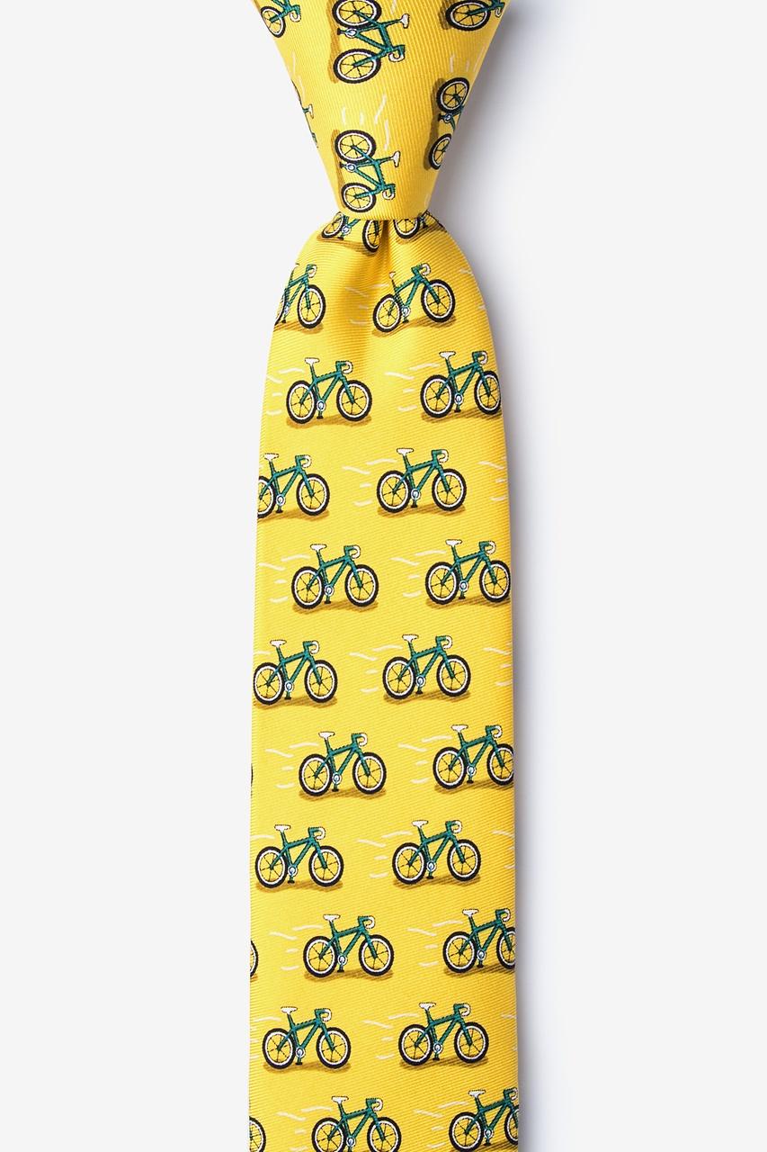 alynn Two Tire-d yellow 100% silk Skinny Tie