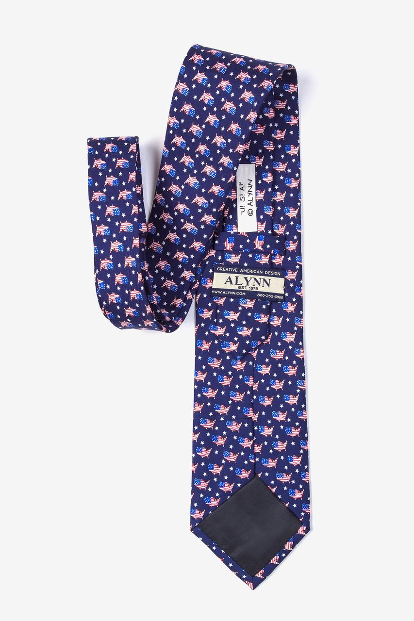 Alynn U S A Navy Blue 100% Silk Tie