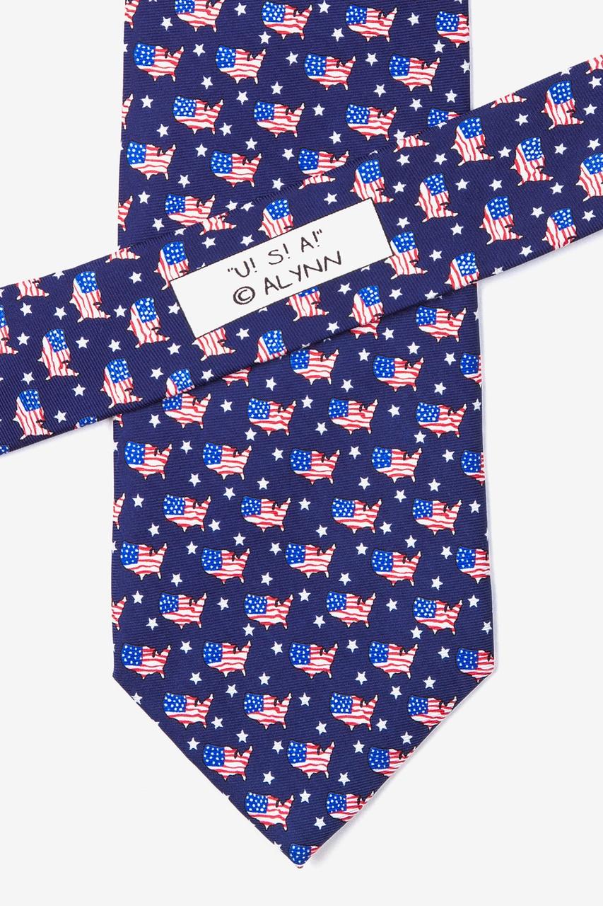 Alynn U S A Navy Blue 100% Silk Tie