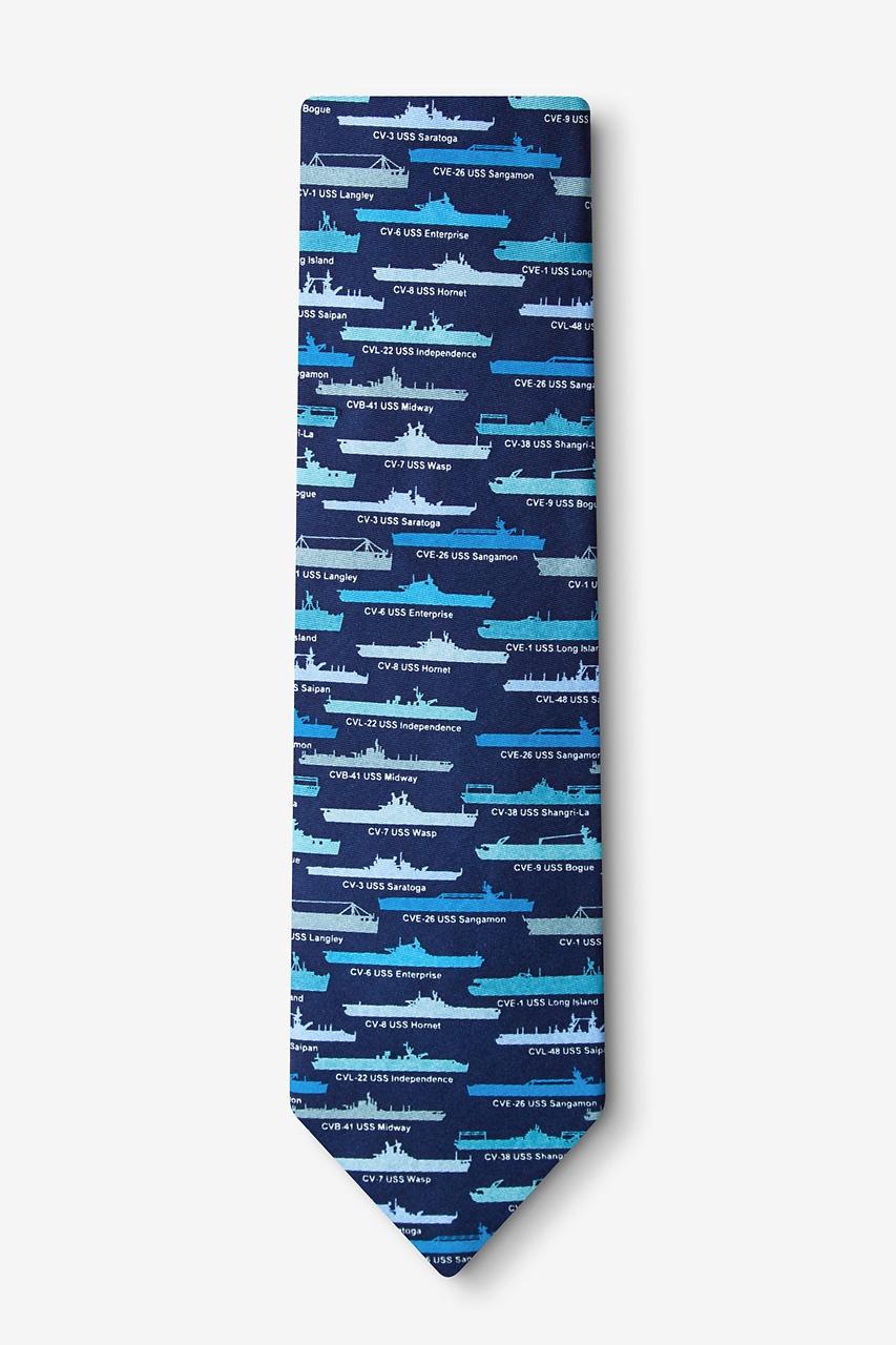 Alynn U.S. Aircraft Carriers Blue 100% Silk Tie