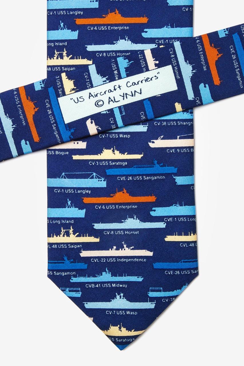 Alynn U.S. Aircraft Carriers Navy Blue 100% Silk Tie