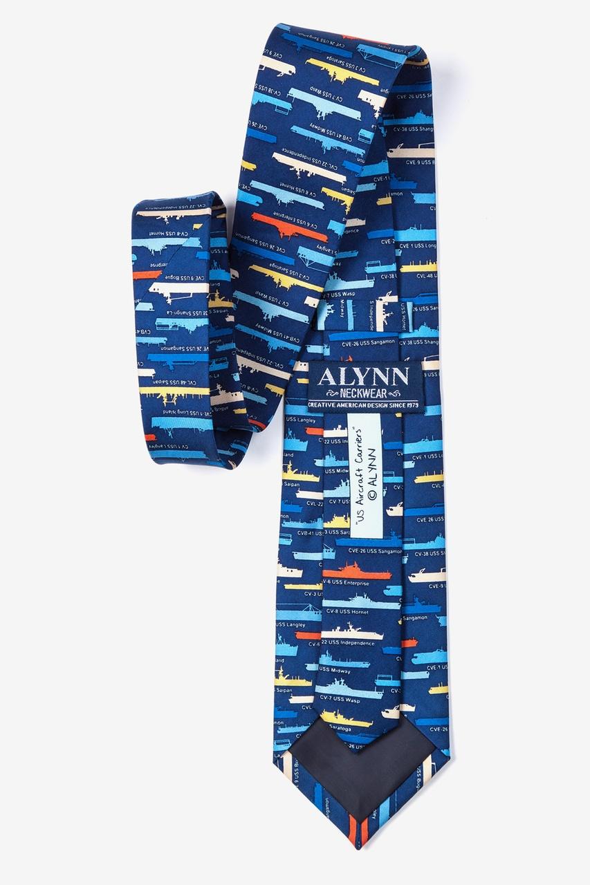 Alynn U.S. Aircraft Carriers Navy Blue 100% Silk Tie