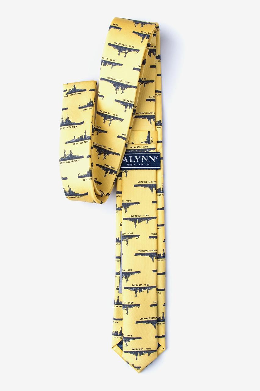 Alynn U.S. Battleships Yellow 100% Silk Skinny Tie