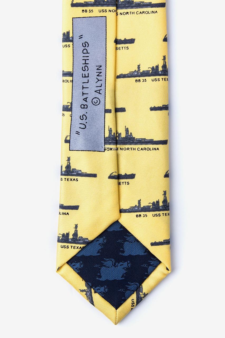 Alynn U.S. Battleships Yellow 100% Silk Skinny Tie