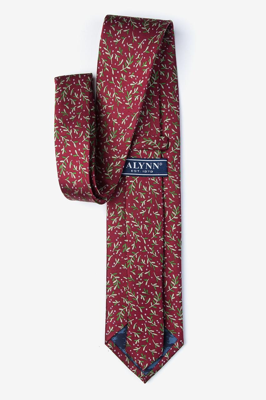 Alynn Under The Mistletoe Burgundy 100% Silk Tie