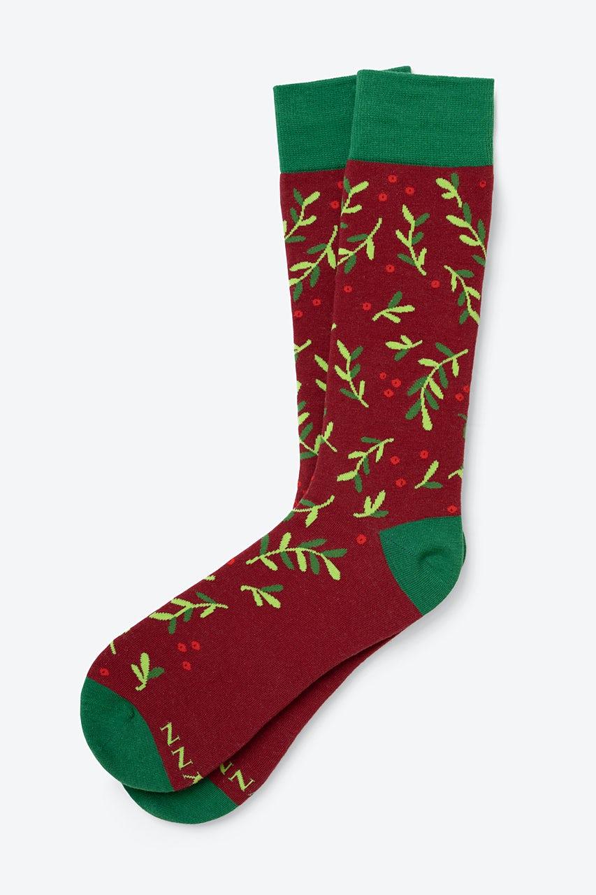 alynn Under the Mistletoe burgundy Sock
