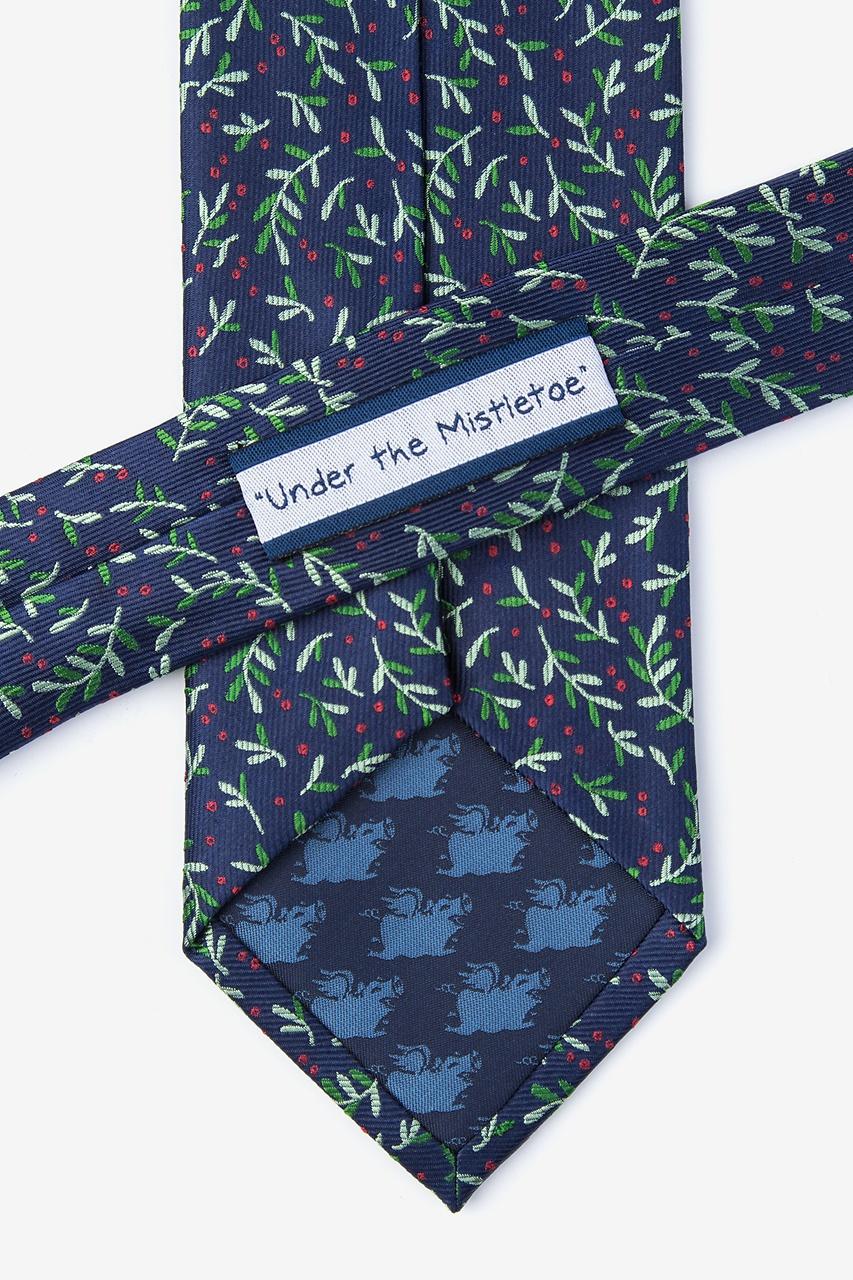 Alynn Under The Mistletoe Navy Blue 100% Silk Tie