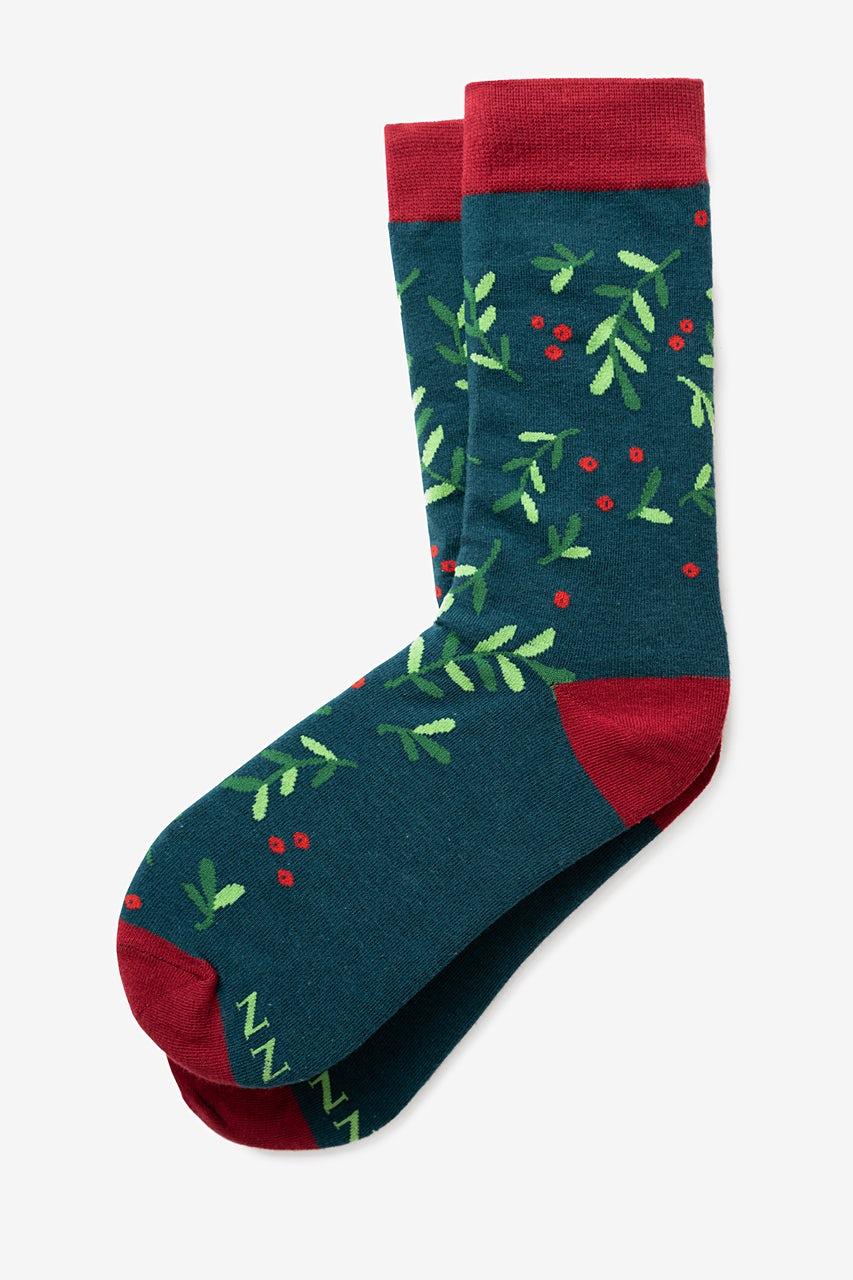 alynn Under the Mistletoe Navy Blue Women's Sock