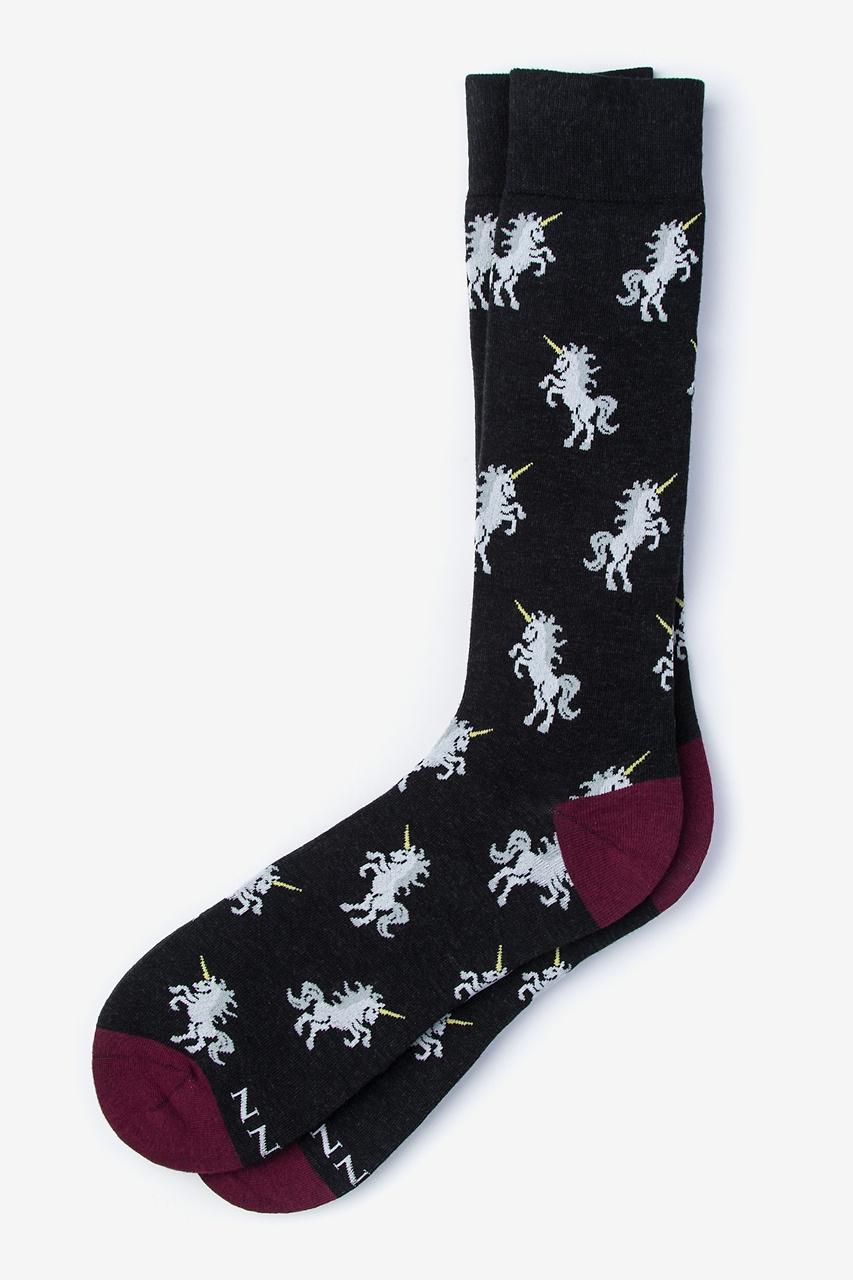 alynn Unicorns are Magic black Sock