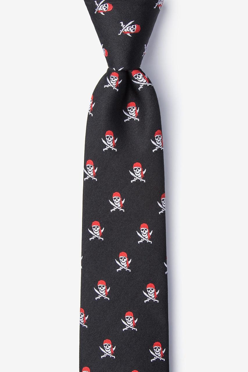alynn Walk the Plank black 100% silk Skinny Tie