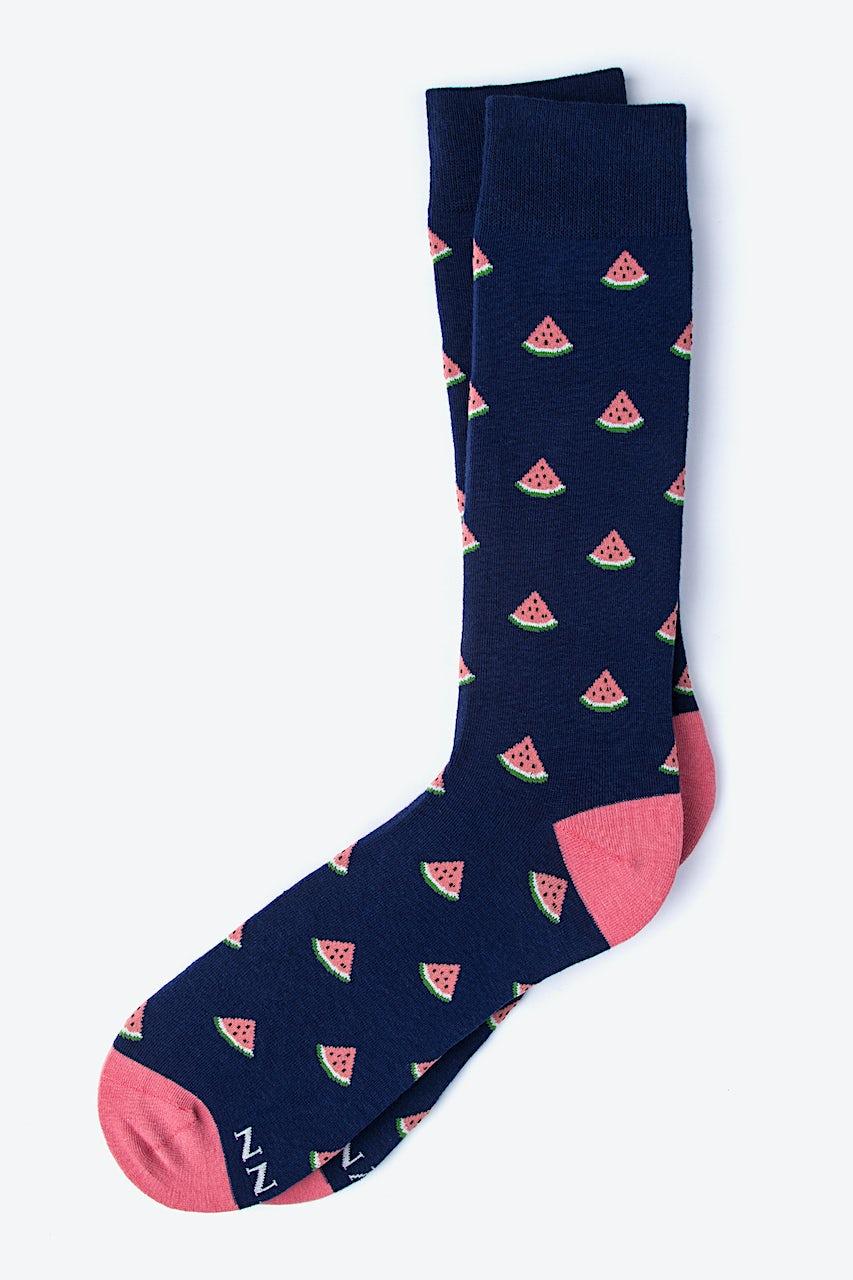 Alynn Watermelon Navy Blue His & Hers Socks