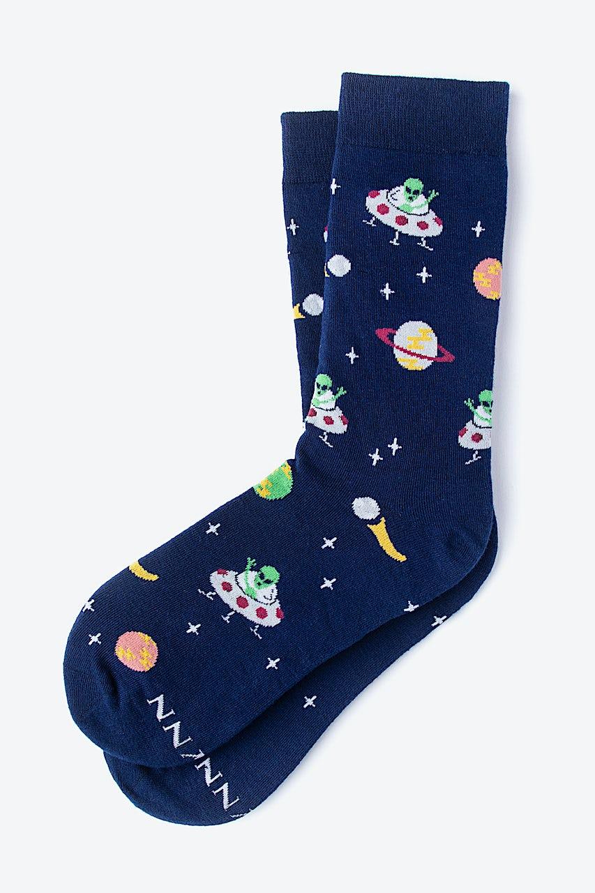 Alynn We Come In Peace Navy Blue His & Hers Socks
